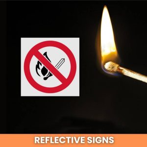 No Open Flames reflective safety sign (PV02REF)