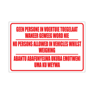 No Person In Vehicle Sign
