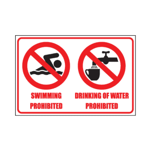 No Swimming No Drinking Sign