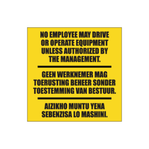 No Unauthorized Operation Sign