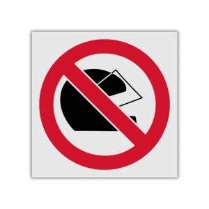No wearing of Helmets beyond this point reflective safety sign (PV18REF)