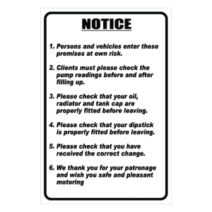 Notice Garage English Sign