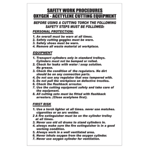 Oxygen Acetylene S.W.P Sign