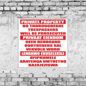 Private Property Prosecuted Sign