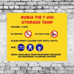 RUBIA Tir 7 400 Storage Tank Sign