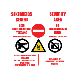 Security Area No Entry Sign