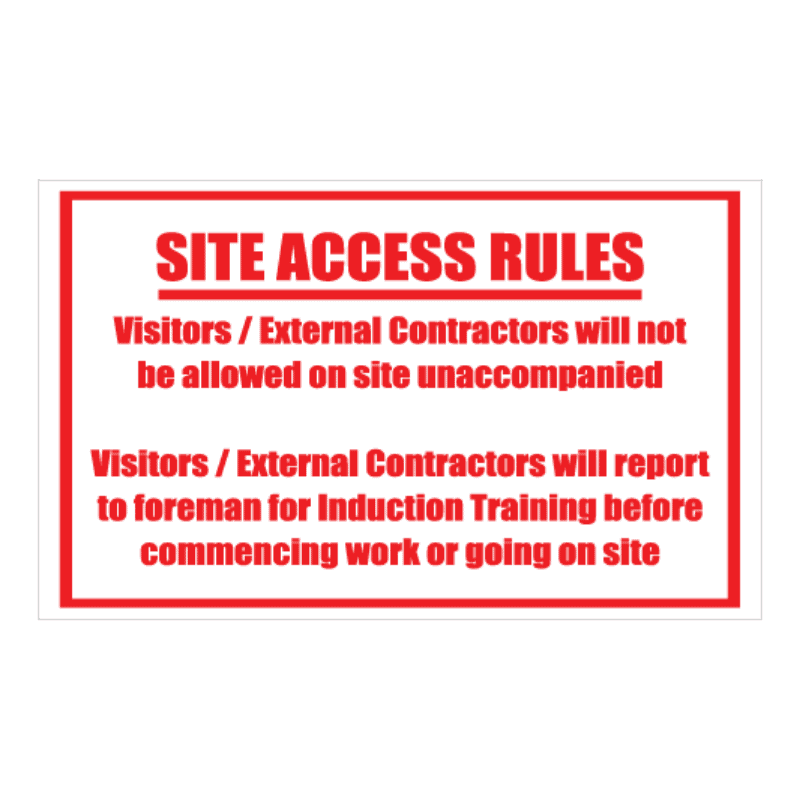 Site Access Rules Sign
