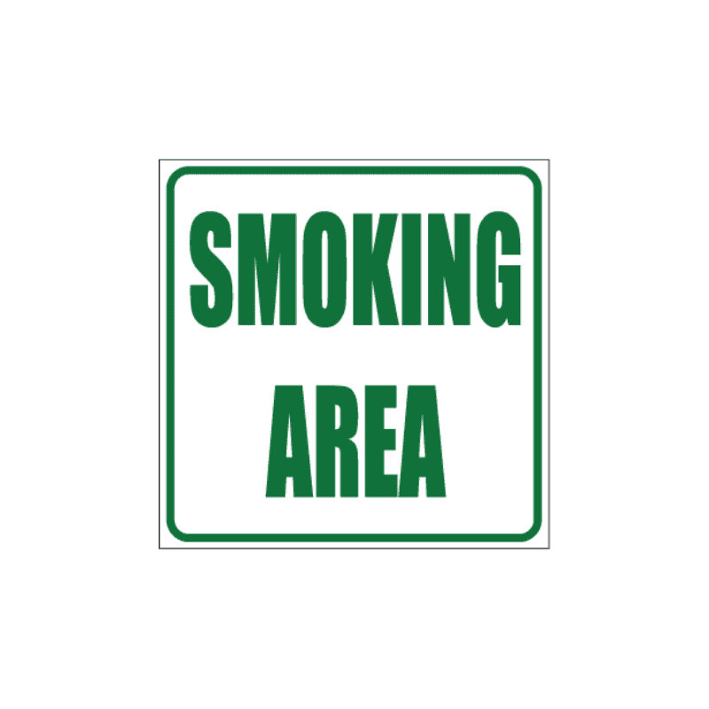Smoking Area English Sign