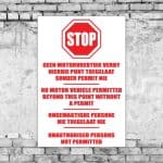 Stop No Vehicles Sign