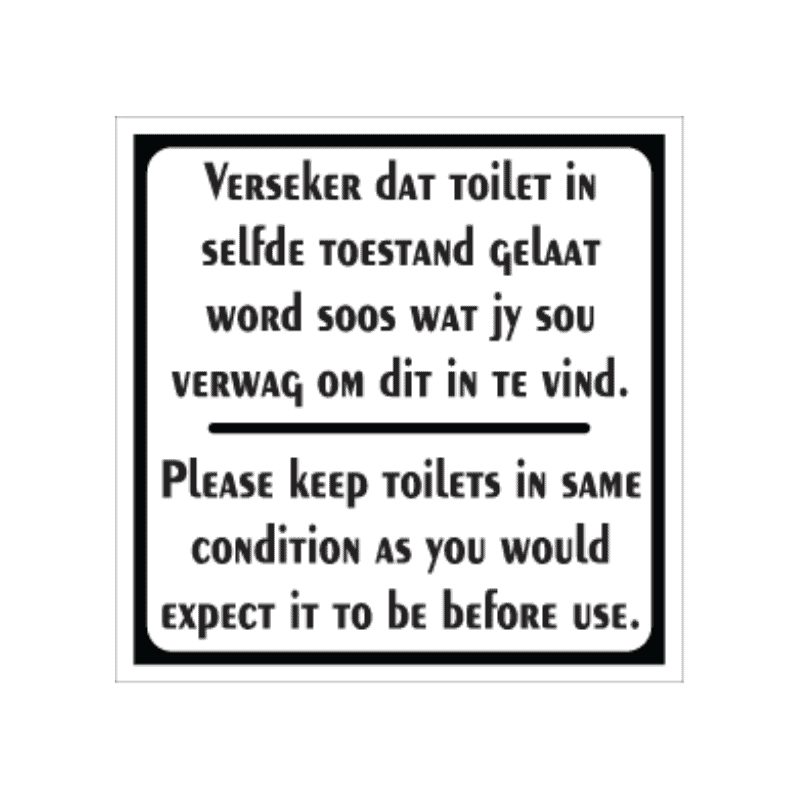 Toilet Notice Sign
