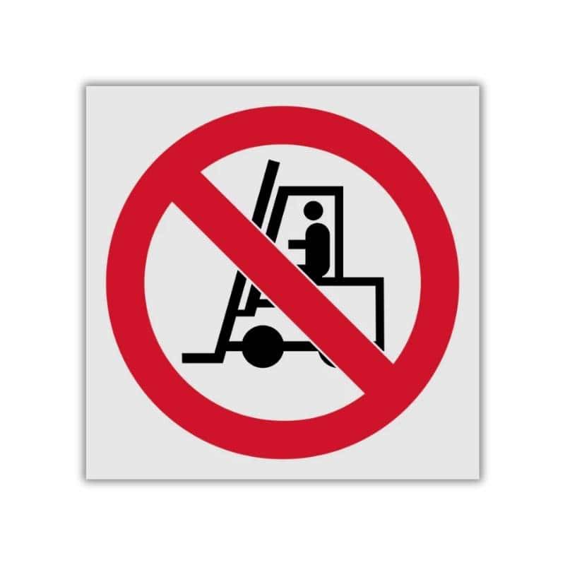 Tractors and forklifts prohibited reflective safety sign (PV10REF)
