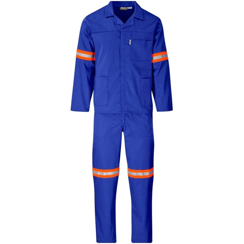 ROYAL BLUE Trade Polycotton Conti - Suit Reflective Arms