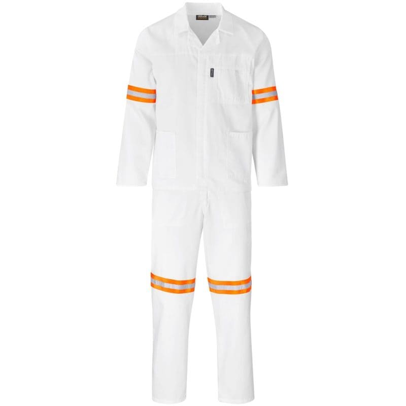 WHITE Trade Polycotton Conti - Suit Reflective Arms