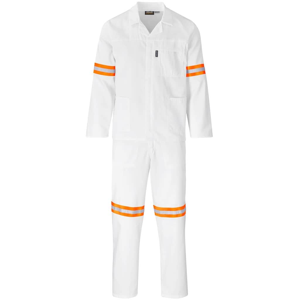 WHITE Trade Polycotton Conti - Suit Reflective Arms