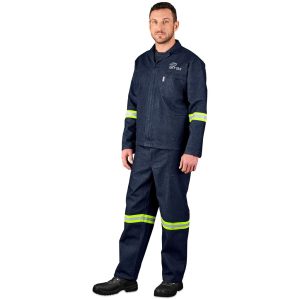 Vintage 100% Cotton Denim Conti Suit - Reflective Arms