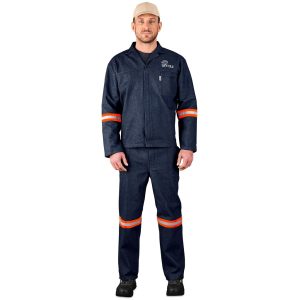 Vintage 100% Cotton Denim Conti Suit - Reflective Arms