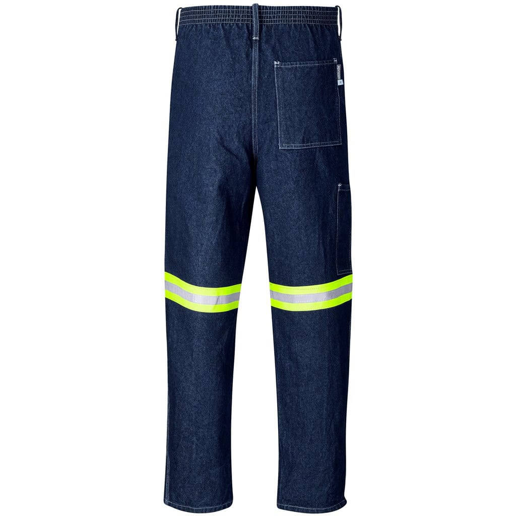 Cast Premium 100% Cotton Denim Pants - Reflective Legs - Yellow Tape - Image 4