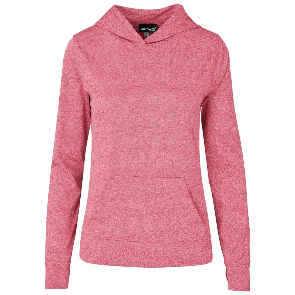 RED Ladies Fitness Lightweight Hooded Sweater - Red