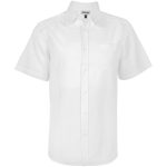 WHITE Mens Short Sleeve Oxford Shirt - White