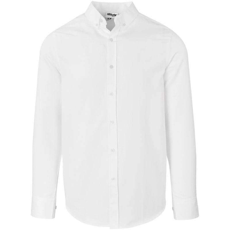 WHITE Mens Long Sleeve Nottingham Shirt