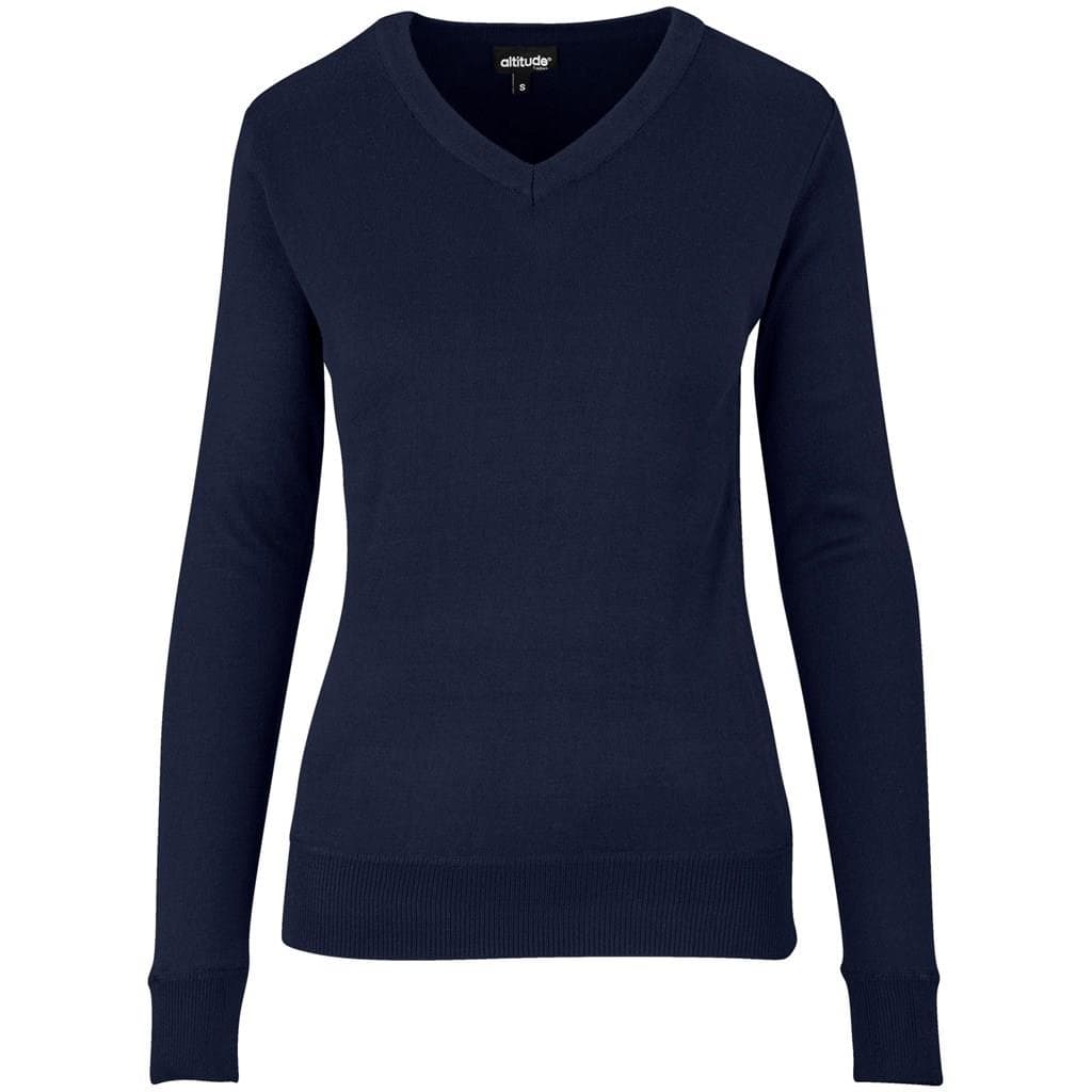 NAVY Ladies Long Sleeve Peru V-Neck Jersey - Navy