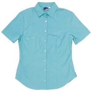 AQUA Ladies Short Sleeve Rita Shirt - Aqua
