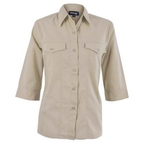 STONE Ladies 3/4 Sleeve Sally Casual Shirt - Stone