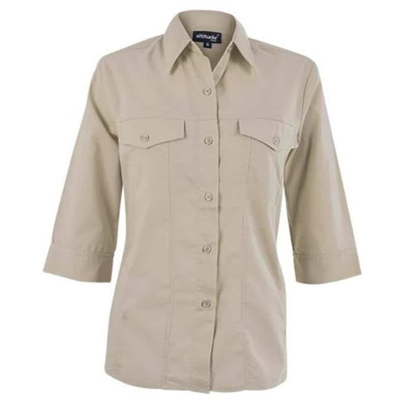 STONE Ladies 3/4 Sleeve Sally Casual Shirt - Stone