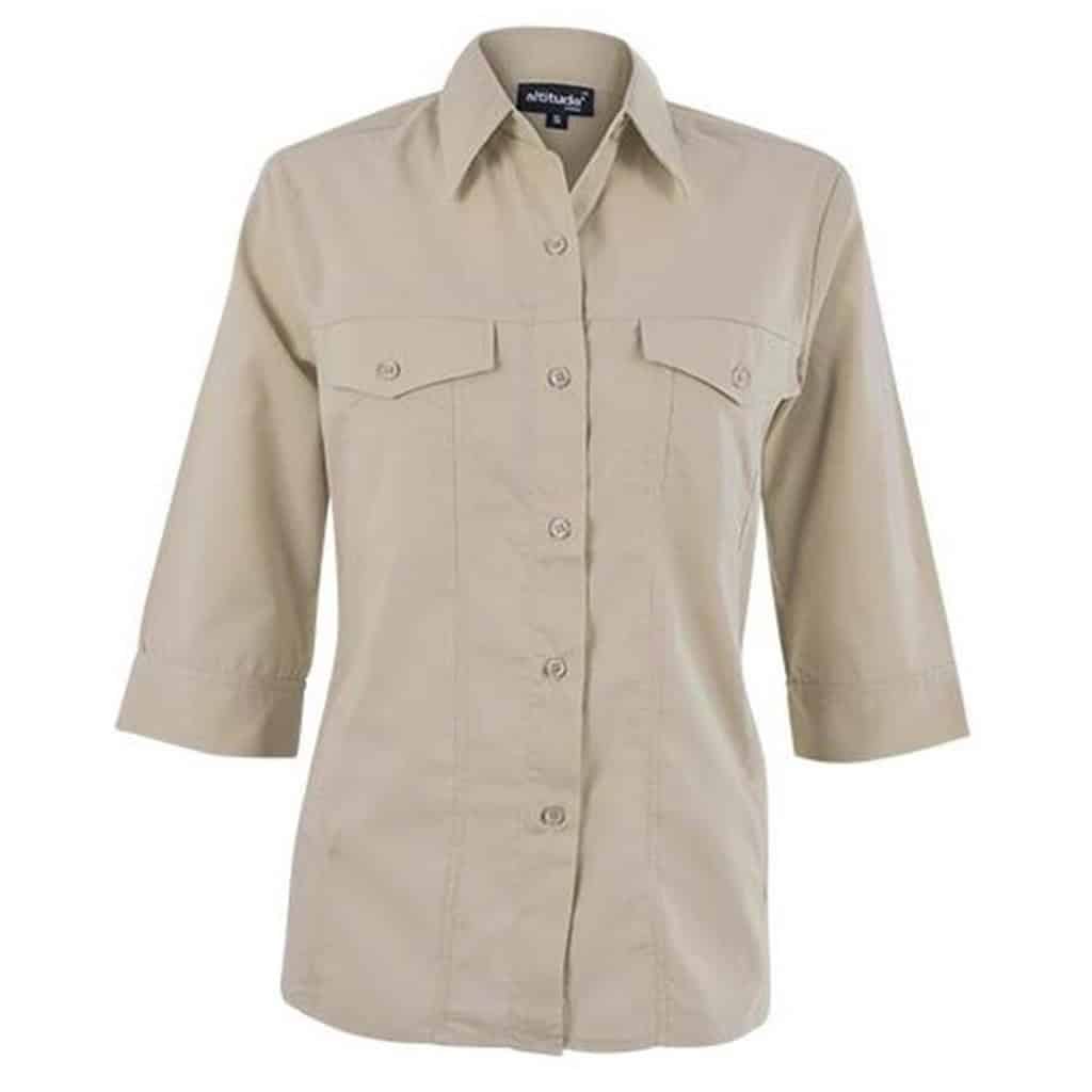 STONE Ladies 3/4 Sleeve Sally Casual Shirt - Stone