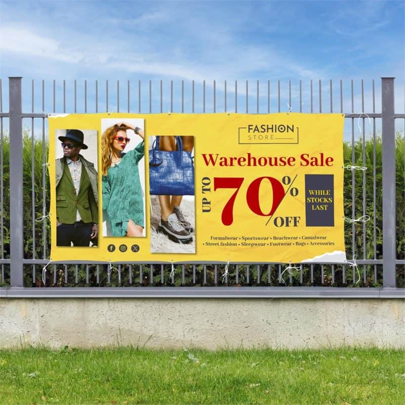 Sublimated Display Fabric Banner 3m x 1.5m lifestyleImagesWithLogos