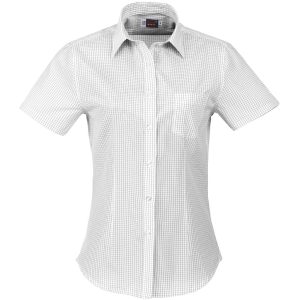 WHITE BLACK Ladies Short Sleeve Huntington Shirt - White Black