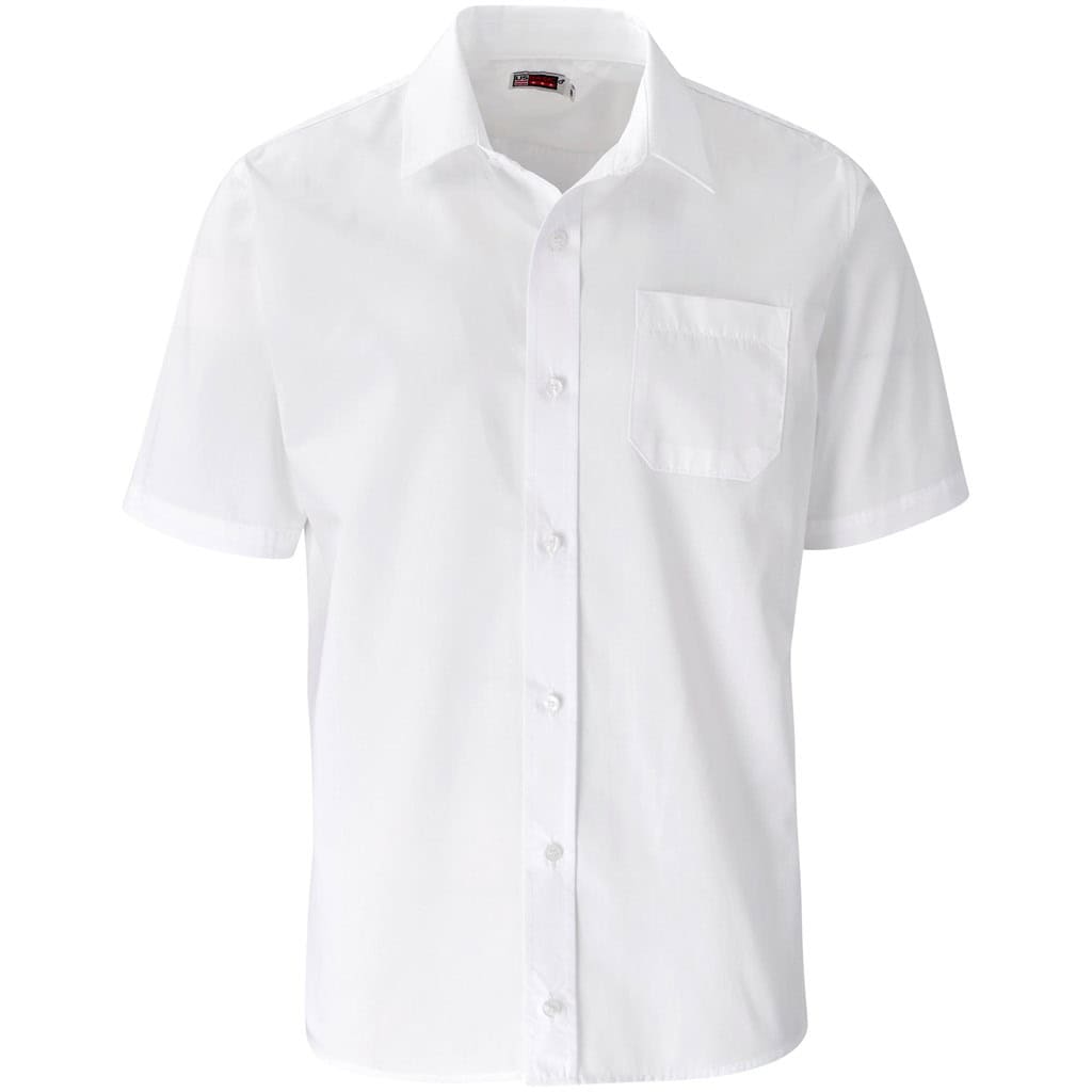WHITE Mens Short Sleeve Kensington Shirt