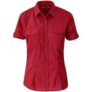 RED Ladies Short Sleeve Kensington Shirt - Red