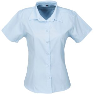 LIGHT BLUE Ladies Short Sleeve Milano Shirt - Light Blue