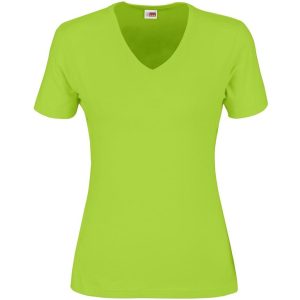 LIME Ladies Super Club 165 V-Neck T-Shirt - Lime