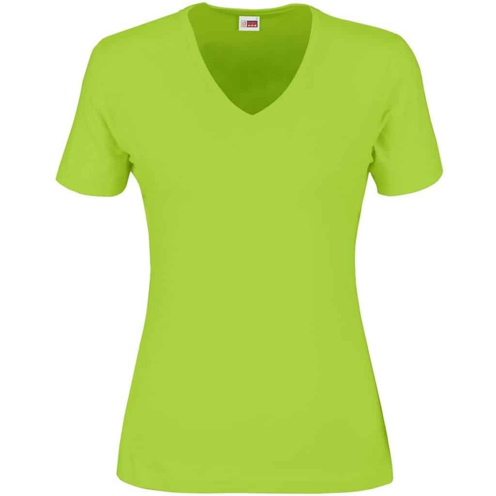 LIME Ladies Super Club 165 V-Neck T-Shirt - Lime