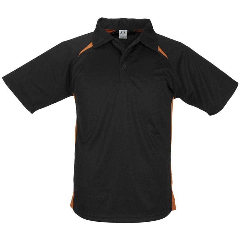 BLACK ORANGE Kids Splice Golf Shirt - Black Orange