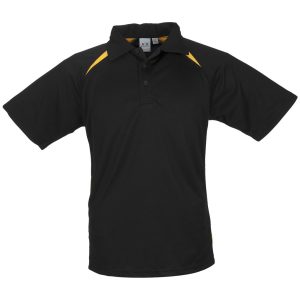 BLACK YELLOW Kids Splice Golf Shirt - Black Yellow
