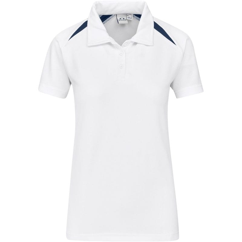 WHITE Ladies Splice Golf Shirt - White