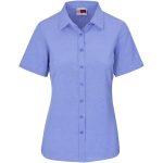 SKY BLUE Ladies Short Sleeve Oxford Shirt