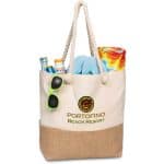 Okiyo Suna Jute & Cotton Beach Bag