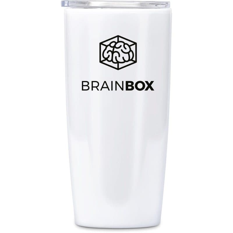 SOLID WHITE Altitude Daytona Plastic 2-in-1 Double-Wall Tumbler & Straw - 600ml