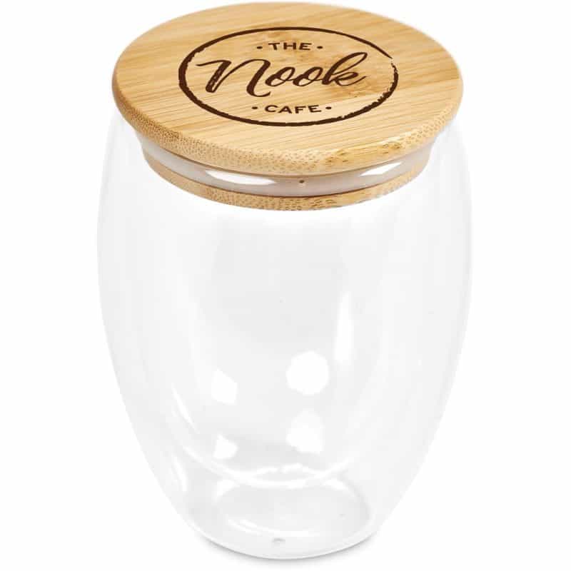 Okiyo Moco Glass & Bamboo Double-Wall Cup - 350ml