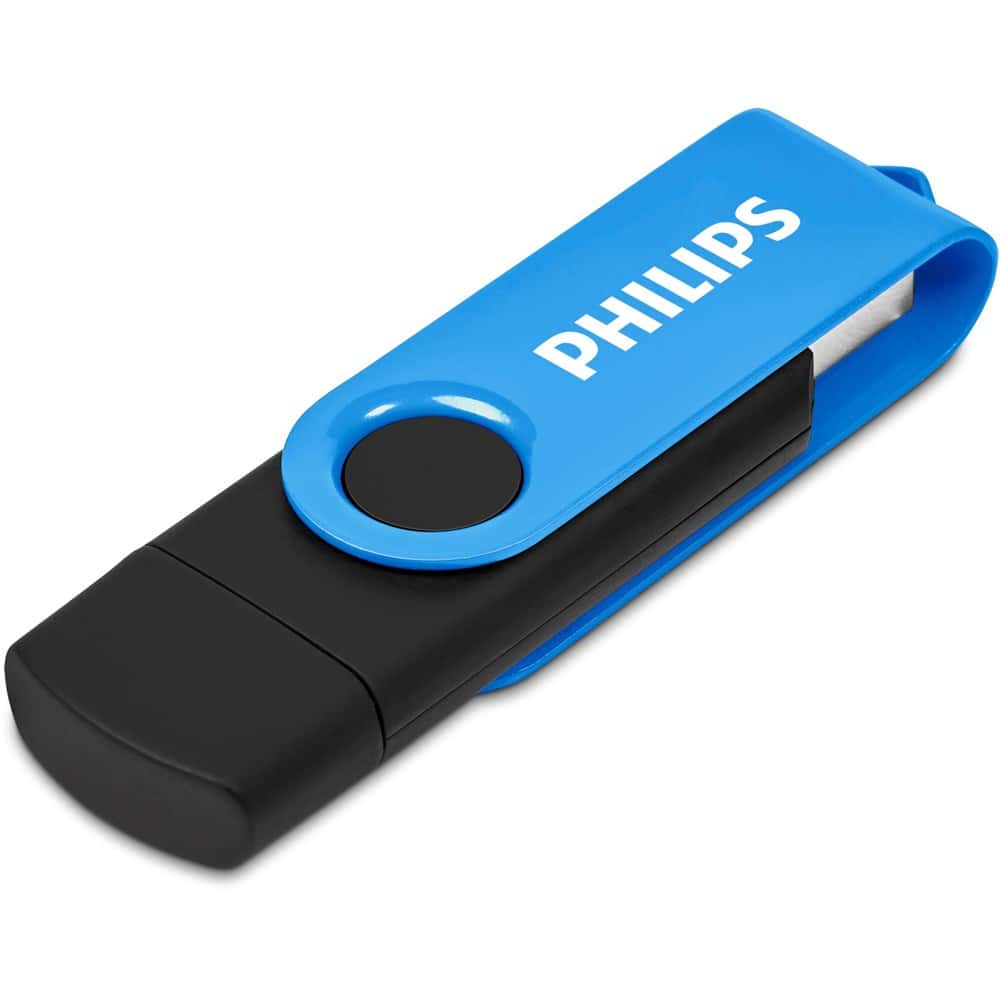 Cyan Shuffle Gyro Black Flash Drive – 8GB