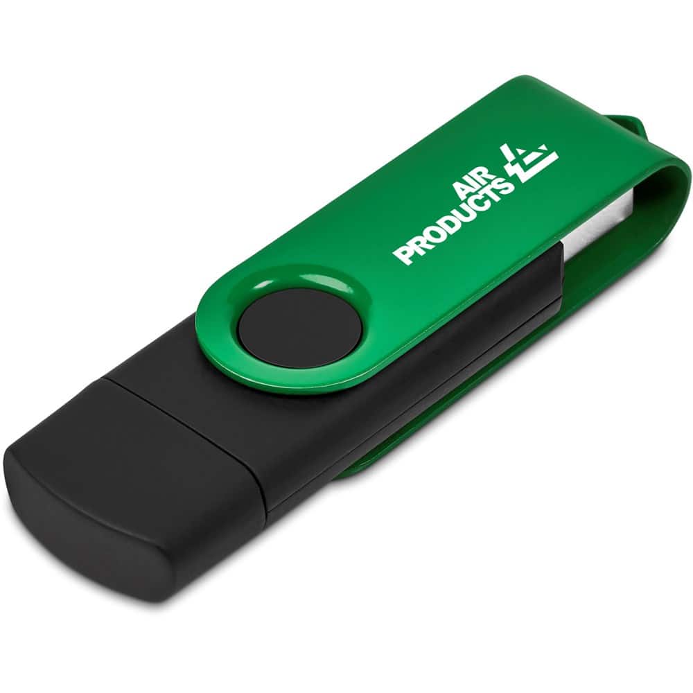Green Shuffle Gyro Black Flash Drive – 8GB
