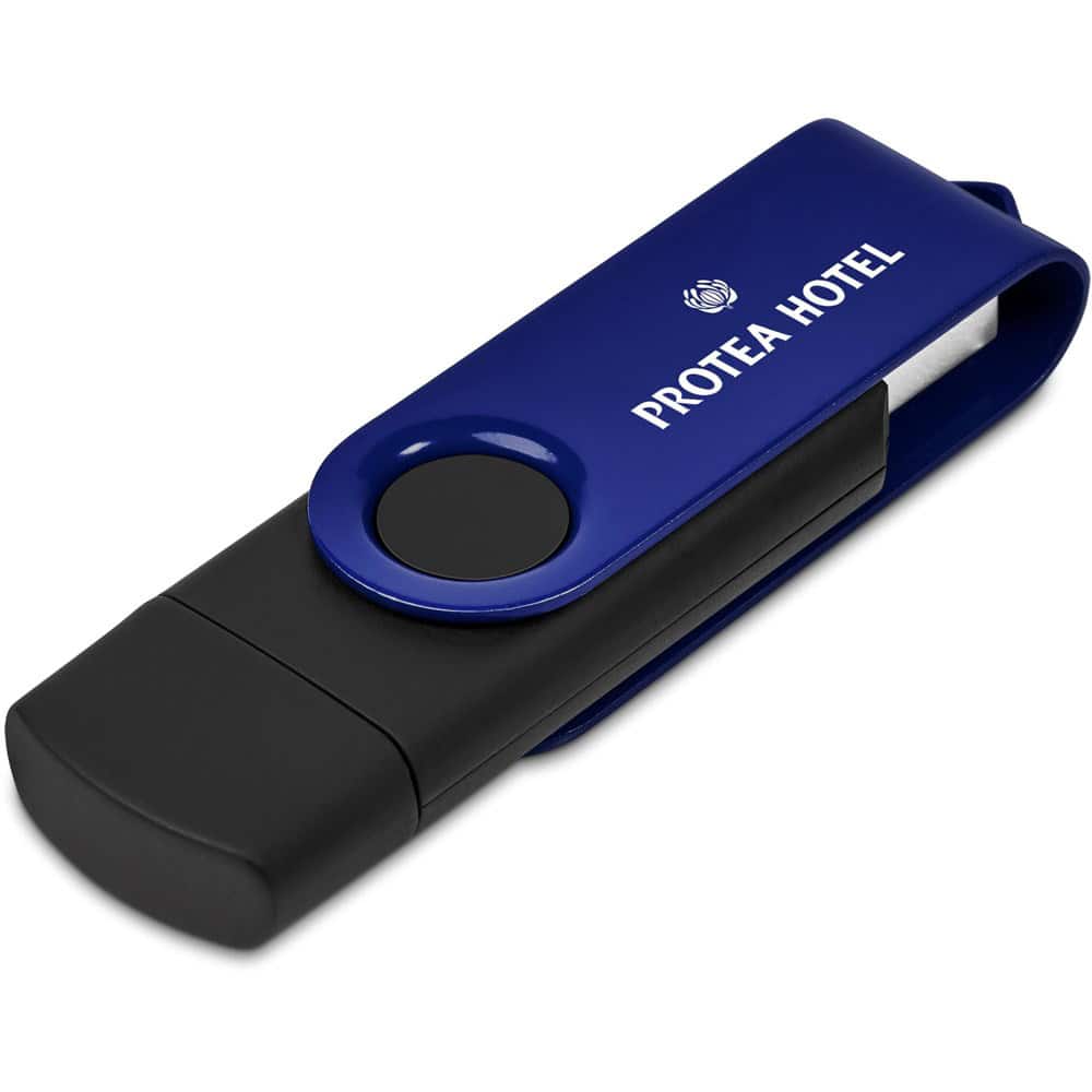 Navy Shuffle Gyro Black Flash Drive – 8GB