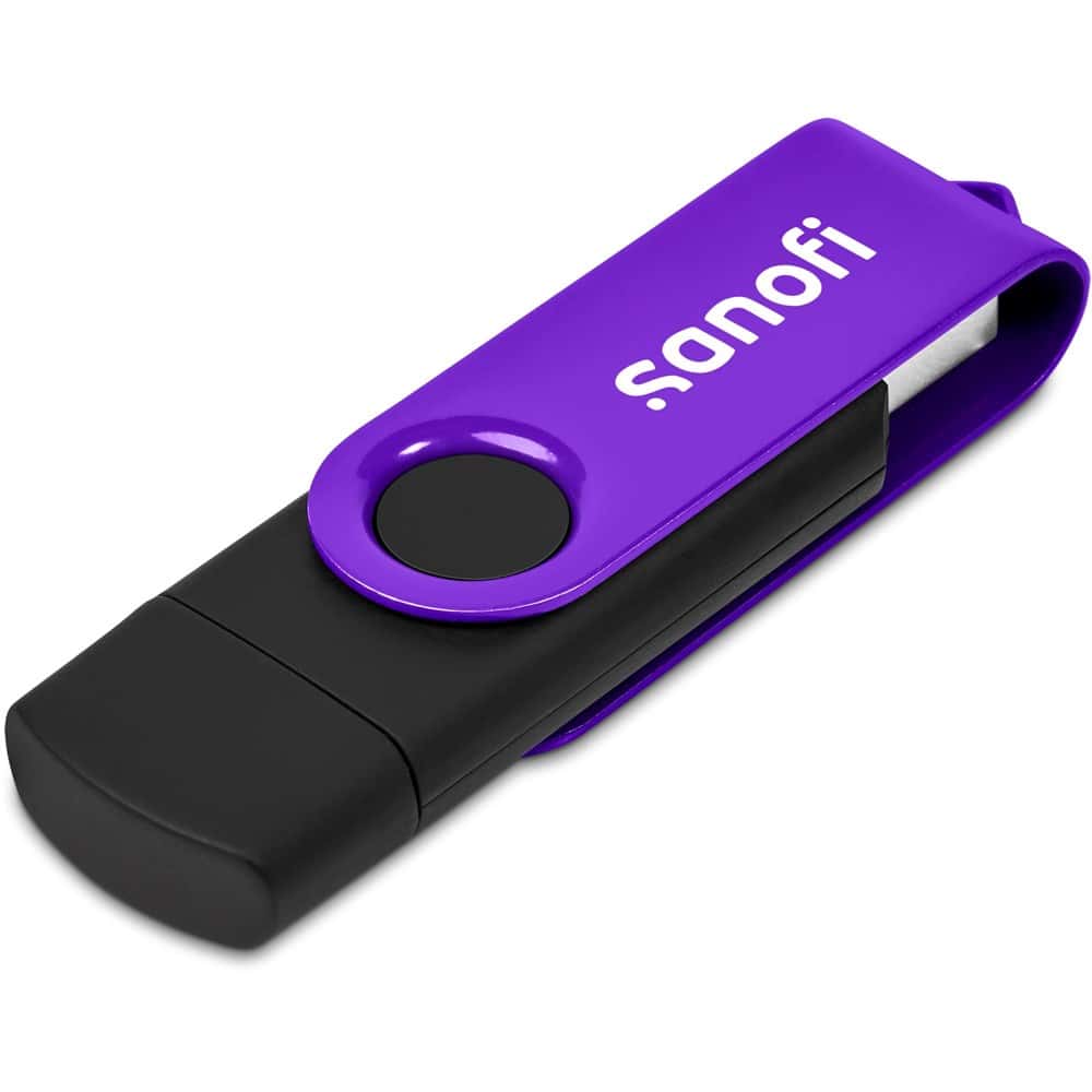 Purple Shuffle Gyro Black Flash Drive – 8GB