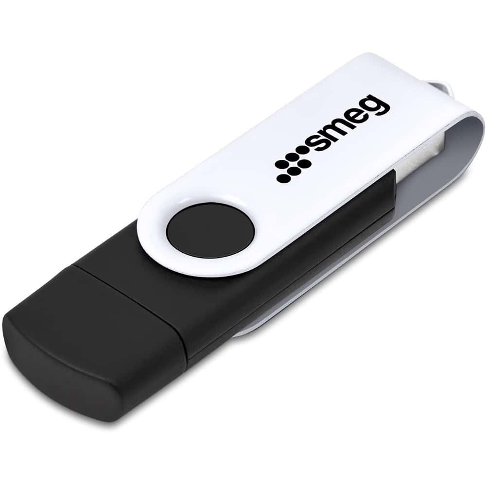 Solid White Shuffle Gyro Black Flash Drive – 8GB