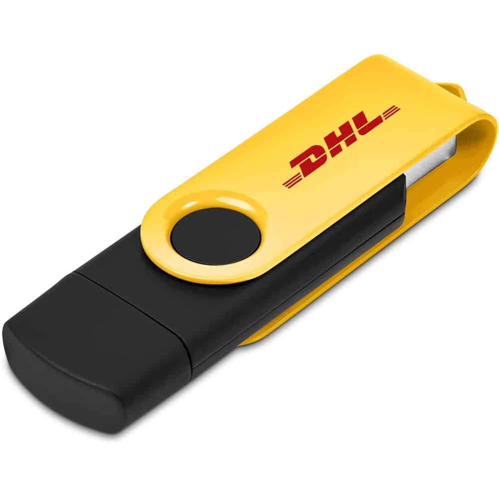 Yellow Shuffle Gyro Black Flash Drive – 8GB