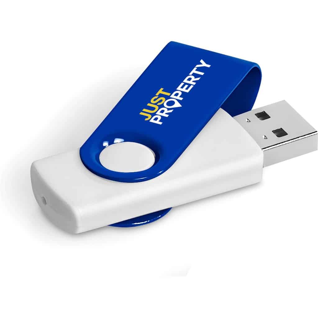 BLUE Axis Gyro White Flash Drive - 32GB